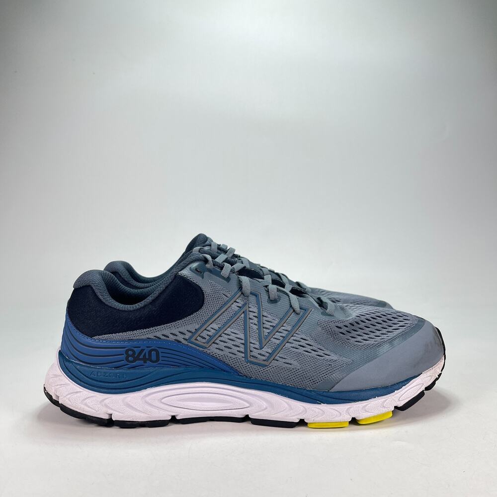 New Balance 840v5 Grey Blue Athletic Road Running Shoes M840LB5 Men's Size 12 4E